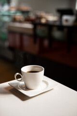 Freshly Brewed Coffee in a White Cup