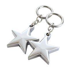 Pair of Silver Star Keychains