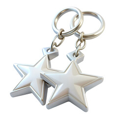 Pair of Silver StarShaped Keychains