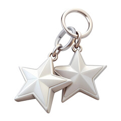 Silver Star Keychains A Pair of Shining Stars
