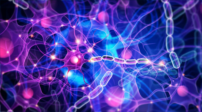 Human neural network. 3d illustration. Abstract scientific background
