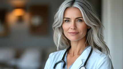 Confident mature woman doctor