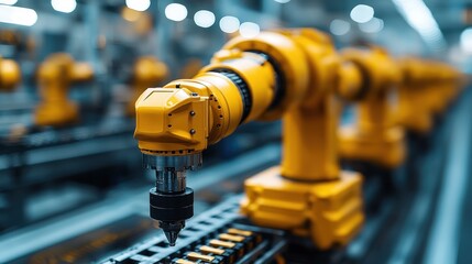 Robotic arm operating in manufacturing facility