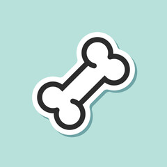 Dog bone sticker icon in flat style. Human skeleton vector illustration on isolated background. Healthy orthopedic sign business concept.