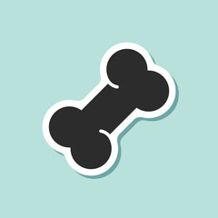 Dog bone sticker icon in flat style. Human skeleton vector illustration on isolated background. Healthy orthopedic sign business concept.