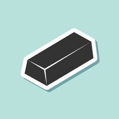 Gold bar stack sticker icon in flat style. Golden ingot vector illustration on isolated background. Financial treasure sign business concept.