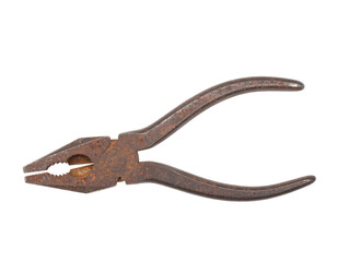 Obraz premium Corroded pliers on white background