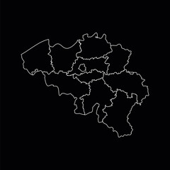 "Black and White Belgium Country Borders Outline Vector"