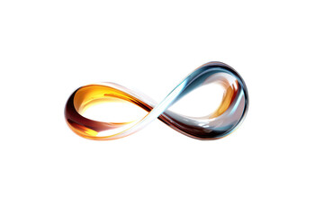 Dynamic infinity sculpture display art gallery modern design indoor. Isolated on transparent background, png.
