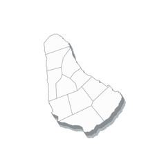 Minimalist Vector Map of Barbados with Regional Borders"