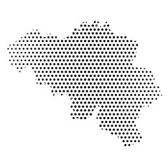"Minimalist Belgium Map in Dotted Vector Style"