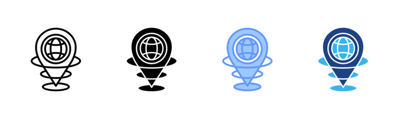 Geospatial Technology icon set multiple style collection