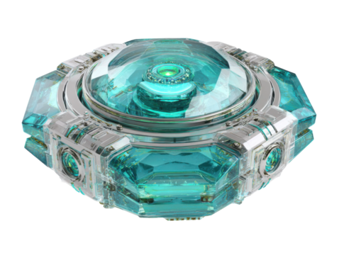 Stylish glass orb a modern decorative object for interiors. Isolated on transparent background, png.