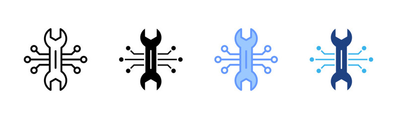 Remote Maintenance icon set multiple style collection