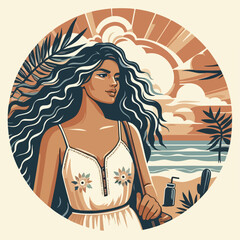 vacation poster in retro style