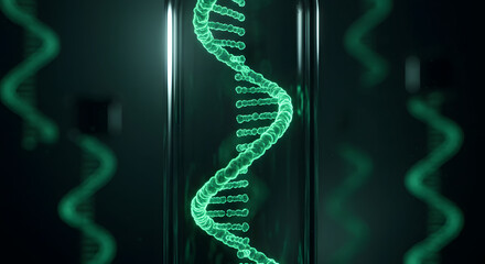 Green DNA Helix in a Test Tube