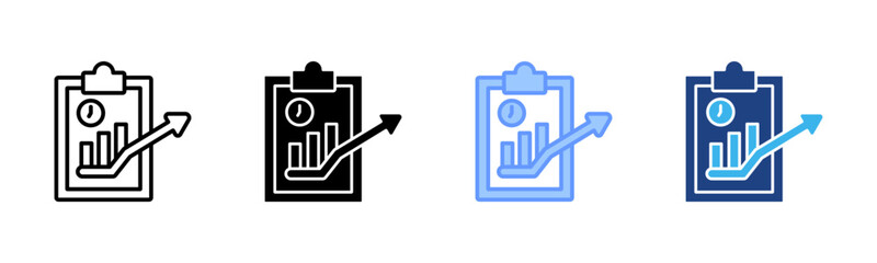 Long Term Planning icon set multiple style collection