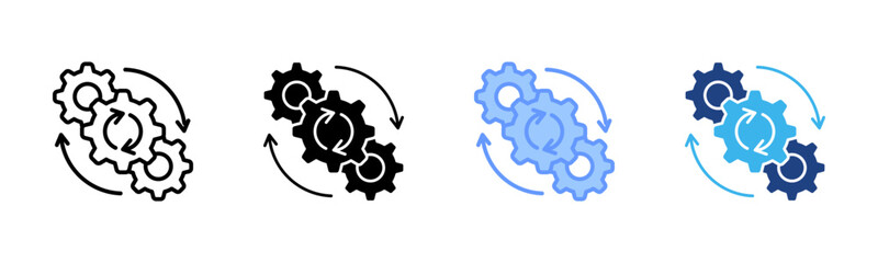 Operation icon set multiple style collection