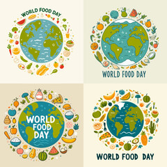 collection of world food day poster design