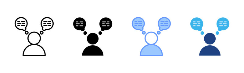 Personality icon set multiple style collection