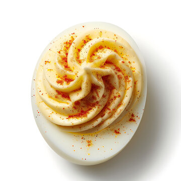 Deviled Egg with Creamy Filling and Paprika Garnish