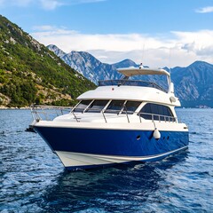 Luxury motor yacht at sea