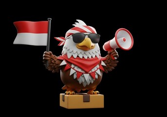 Patriotic Eagle 3D Render: A Celebration of National Pride