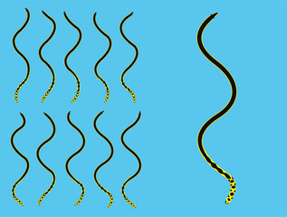 Yellow-Bellied Sea Snake Animal Animation Sequence Cartoon Vector
