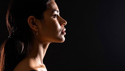 Woman's profile, dramatic lighting