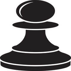 A single black pawn chess piece isolated on a white background in a simple vector illustration