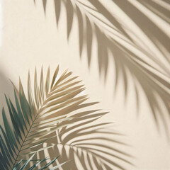 Obraz premium Palm Leaf Shadows on White Wall