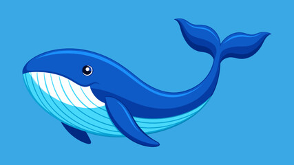 Obraz premium Friendly blue whale illustration
