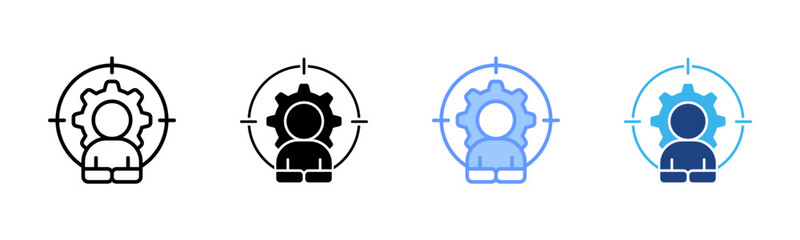 Personalization icon set multiple style collection