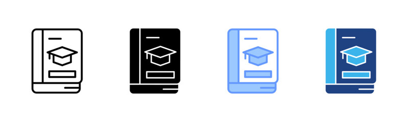 Book icon set multiple style collection