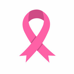 pink ribbon vector illustration, solidarity for breast cancer sufferers
