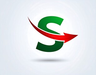 Abstract logo design featuring a capital letter S and a red arrow