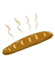 vector illustration of a brown bread. Baguette bread illustration doodle.
