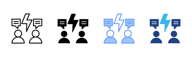 Conflict Of Interest icon set multiple style collection