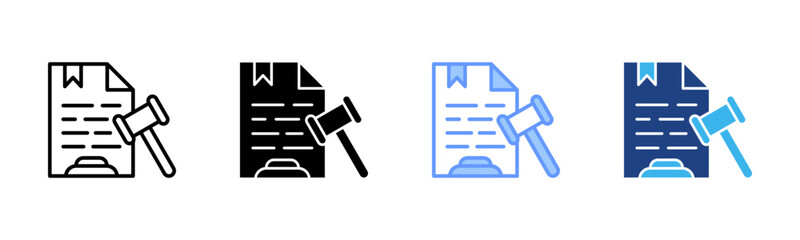 Legal Document icon set multiple style collection