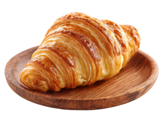 Delicious croissant indulgence bakery food photography cozy setting. Isolated on transparent background, png.