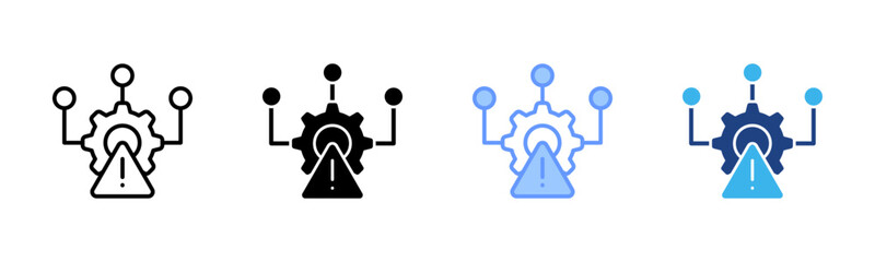 Risk Management icon set multiple style collection