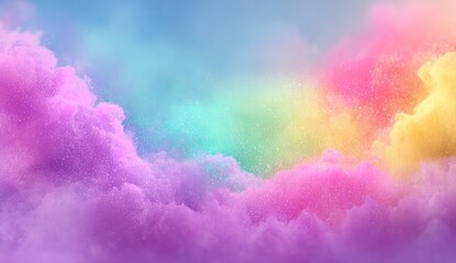 Colorful cloudscapes with a rainbow effect.