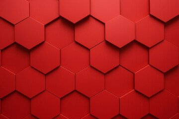 Red Hexagon Depth – 3D Abstract Background