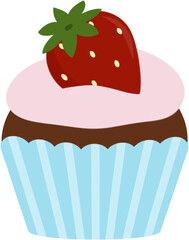 cupcake with strawberry
