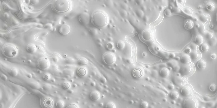 White abstract texture with bubbles and liquid surface pattern