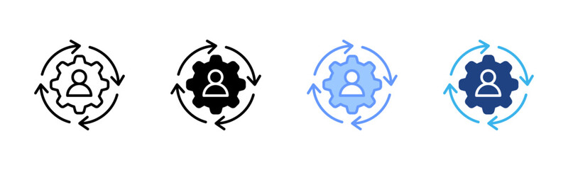 Automation icon set multiple style collection