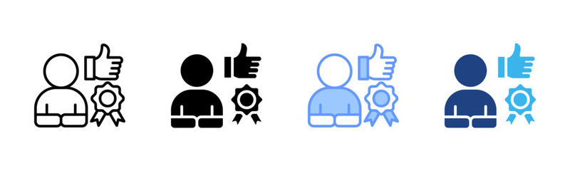 Obraz premium Recognition icon set multiple style collection