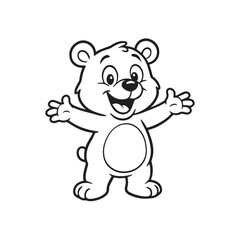 Obraz premium Bear cartoon outline vector illustration