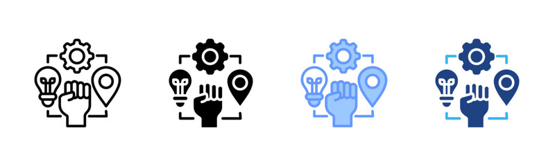 Autonomy icon set multiple style collection