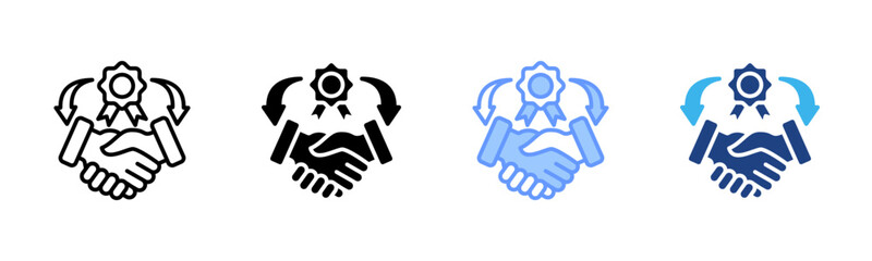 Trust icon set multiple style collection